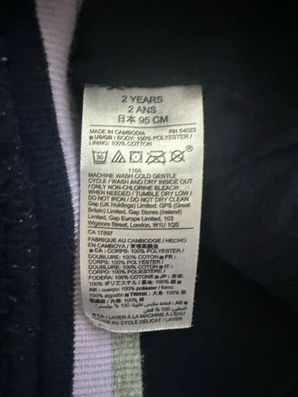 GAP Navy Crewneck Sweatshirt with Light Gray Trim 2T